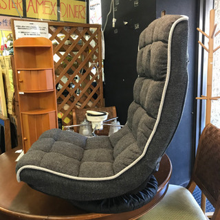 【リサイクルストアスターズ城西店】クビリクライニングカイテンザイス　座椅子　首リクライニング　リクライニング　回転　ツイード　椅子　イスの画像