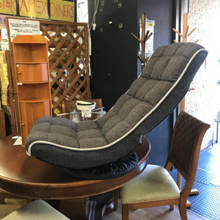【リサイクルストアスターズ城西店】クビリクライニングカイテンザイス　座椅子　首リクライニング　リクライニング　回転　ツイード　椅子　イスの画像