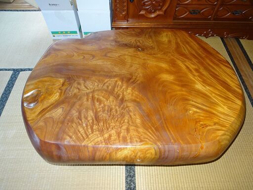 天然木☆欅／けやき／ケヤキ テーブル 置物 オシャレ 木工工芸品 希少材