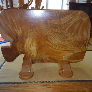 天然木☆欅／けやき／ケヤキ 衝立 ついたて 置物 オシャレ 木工工芸品 希少材の画像