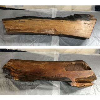 c954 黒柿 古材 板 長さ90cm 厚み8cm 古材 老木 クロガキ 台 敷板