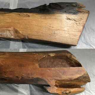 c954 黒柿 古材 板 長さ90cm 厚み8cm 古材 老木 クロガキ 台 敷板