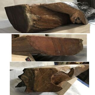 c954 黒柿 古材 板 長さ90cm 厚み8cm クロガキ 敷板 花台 盆栽台 c954 黒柿 古材 板 長さ90cm 厚み8cm 古材 老木 クロガキ 台