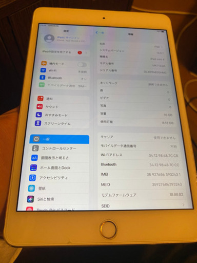 iPad mini4 16GB au