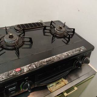 リンナイ　2口ガスコンロ　魚焼きグリル付き　説明書あり　RT31NHS-Lの画像