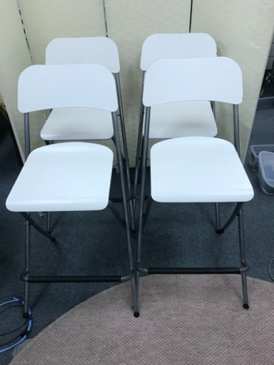 【中古品】IKEA背もたれ付き折りたたみ式　4脚