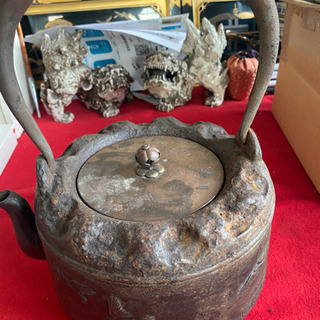 鉄瓶 龍文堂造 在銘 水漏れ 煎茶 古道具 アンティーク