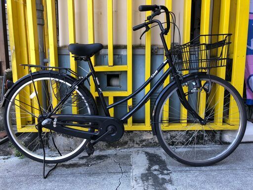 《レンタサイクル店使用　自転車整備士整備済み！》㊷中古車　26インチ　シティサイクル　ブラック　3段変速付き