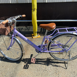 【美品】子供用自転車 エッセ 24インチ 6段変速 LEDオート...