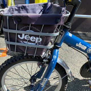 子供用自転車 JEEP ジープ ブルー子ども自転車 18インチ 幼児用自転車 前カゴ キッズバイクの画像