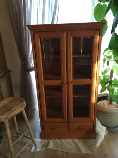 美品　希少　パイン　レア　シャルドネ　 本棚　食器棚　カップボード　カントリー