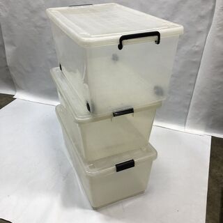 まとめて3個セット！収納プラケース サイズいろいろ 押入れ収納 衣装ケース 中古 ① Eの画像