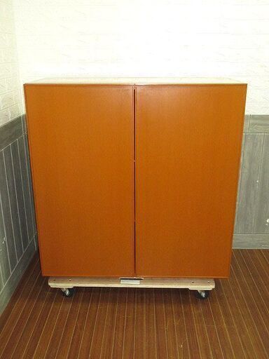 【在庫処分セール・値下げしました】stp-0428　arflex(アルフレックス)　キャビネット　ブラウン　2枚扉　幅100　収納棚　サイドボード　リビング　ラック　収納家具　収納　COMPOSER　コンポーザー