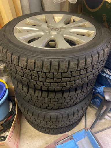 バリ山！2019年製ほぼ新品？？スタッドレスタイヤ4本セット　185/55R15 マツダ純正ホイール付き