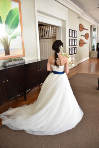 8層オーバースカート☆ウェディング　サッシュベルト付