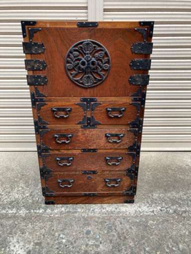 ★民芸箪笥★和ダンス ローチェスト 幅約45cm 5段 引き出し扉５★和家具 和風 インテリア