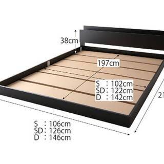 8423】セミダブルベッド ・棚・コンセント付きフロアベッド ・オーク