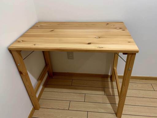 【取引完了】無印良品・パイン材テーブル折りたたみ式