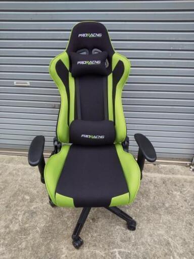 ゲーミングチェア　緑、黒色　新品