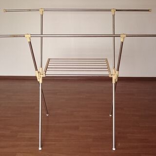 【期間限定】 X型 室内 物干し タオルハンガー付きと物干し竿 ...