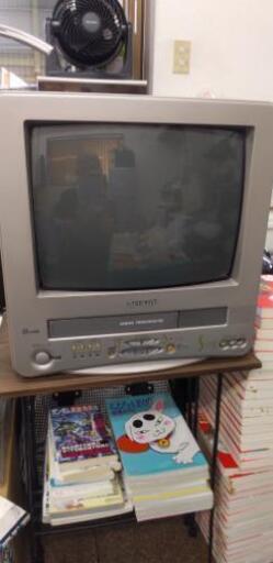 シャープ・14型ブラウン管テレビデオ★リモコン無しジャンク品