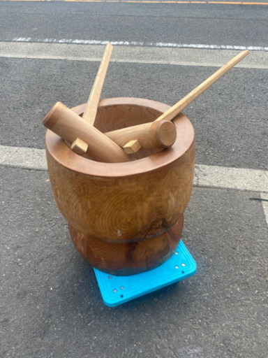 ◆レトロな味わいの臼と杵◆うすきね餅つきイベントオブジェ正月行事古道具古民具　匠