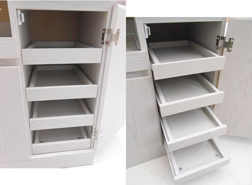 幅90cm ミドルレンジボード 引き出し収納 木目調 キッチンボード レンジ台 キッチンボード 食器棚 家具 厚別店