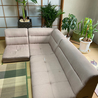 コーナー　L字ソファー　ブラウン