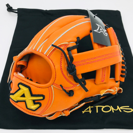 特価　新品　限定　ATOMS アトムズ　グローブ　内野手　右投　硬式　オレンジ