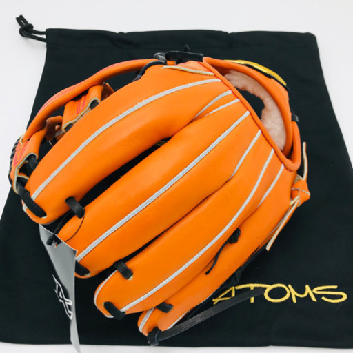 特価　新品　限定　ATOMS アトムズ　グローブ　内野手　右投　硬式　オレンジ
