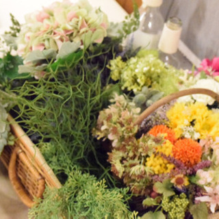 フェイクのお花篭　在庫1セットラストの画像