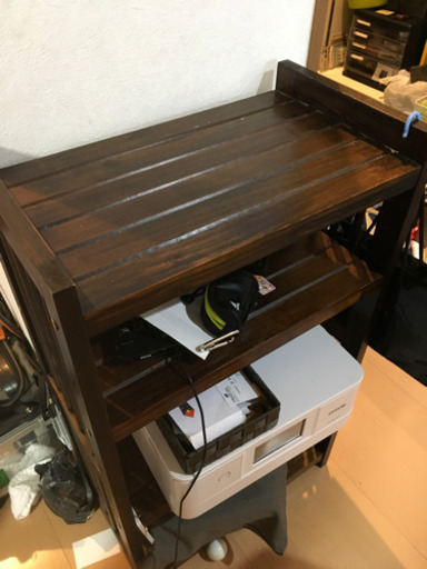 木製三段棚　高さ調整可能