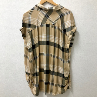 59. 新品タグ付き　プラスサイズ　オーバーサイズ　チェック柄　ブラウス　カットソーの画像