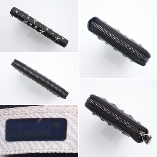 《JIMMY CHOO/クリスタル スタースタッズ ラウンドファスナー》AB 美