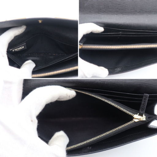 《FENDI/バグズモンスター 長財布》Aランク 8M0340 黒 黄色 極美品