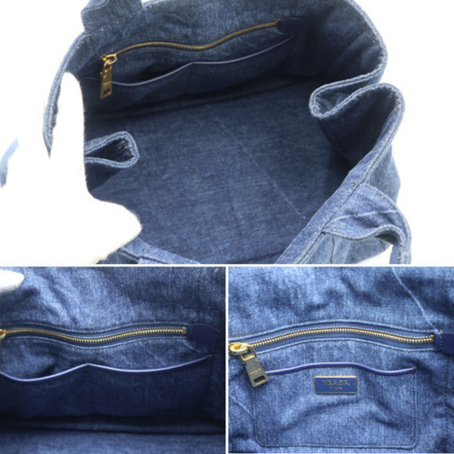 《PRADA/カナパ M ハンドバッグ》1BG439 Aランク デニム 極美品