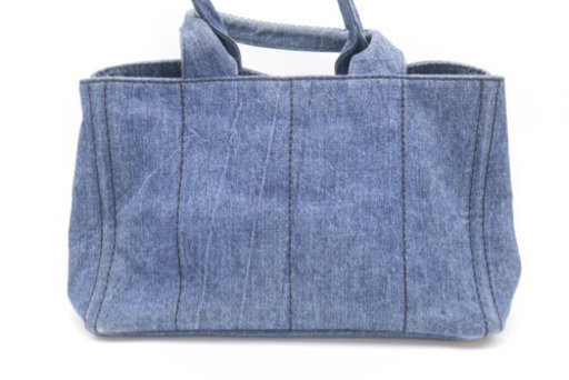 《PRADA/カナパ M ハンドバッグ》1BG439 Aランク デニム 極美品