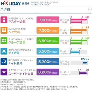 ホリデイスポーツクラブ佐賀店　グループ会員
