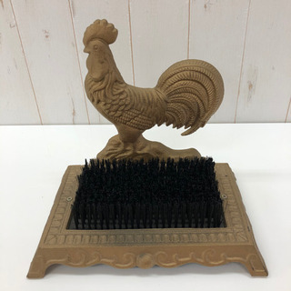珍品☆靴底ブラシ☆置き型☆鶏☆靴裏の泥落としに☆シューズブラシ