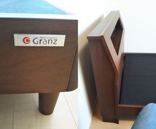Granz　グランツ製　シングル　ベッド　フレーム　本体　2台　並べて使うとホテル風でとてもおしゃれでスタイリッシュなダブルベッドになります♪