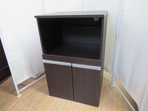 J1633/キッチンボード/キッチンラック/レンジ台/レンジボード/レンジラック/ダークブラウン/中古品/