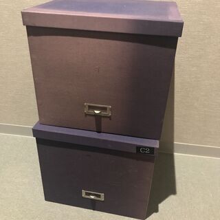 【差し上げます】コンランショップ・布張りブルーボックス×2