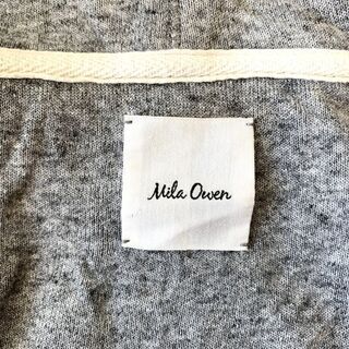 美品 Mila Owen ミラ オーウェン ジップアップパーカー F グレー スウェット リネン混 レディースの画像