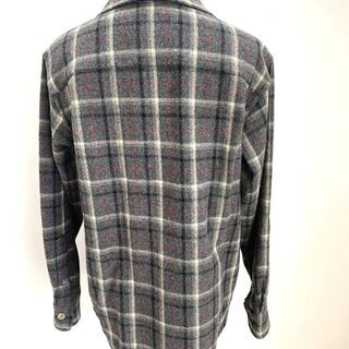 美品 ラルフローレン ウール シャツ チェック柄 長袖 グレー レッド サイズ7 国内正規品 レディース④の画像