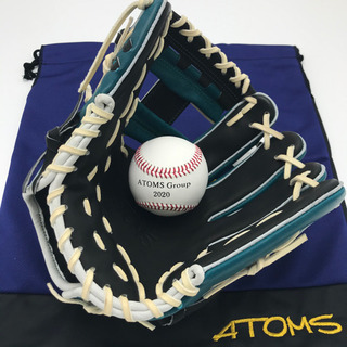 新品　限定　レア　ATOMS グローブ　内野　右投　硬式　マディグラス　ブラックの画像