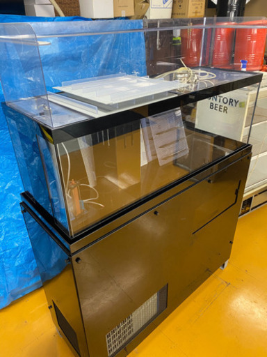 東京都配送無料 横1410 高さ1620 奥行き510 水槽フルセット2年使用オーバーフロー水槽　アクリル水槽　背面ブラック