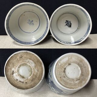 c970 古伊万里 蕎麦猪口 5客 染付 そば猪口 江戸末期