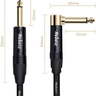 A118【新品未開封】Neboic ギターシールド 3m シールドケーブル 6.35mmステレオプラグ プロな楽器用ギターケーブル エレクトリックギター、ベース、キーボード、電子ドラムに対応 ストレート-L型プラグの画像