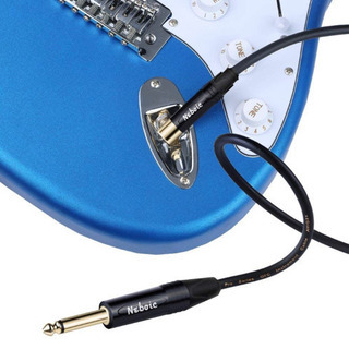 A118【新品未開封】Neboic ギターシールド 3m シールドケーブル 6.35mmステレオプラグ プロな楽器用ギターケーブル エレクトリックギター、ベース、キーボード、電子ドラムに対応 ストレート-L型プラグの画像