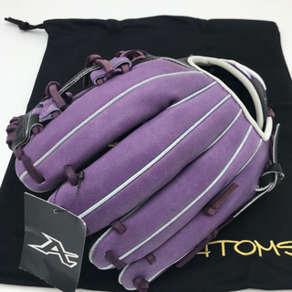 新品　限定　レア　ATOMS グローブ　内野　右投　硬式　パープル　ブラックの画像
